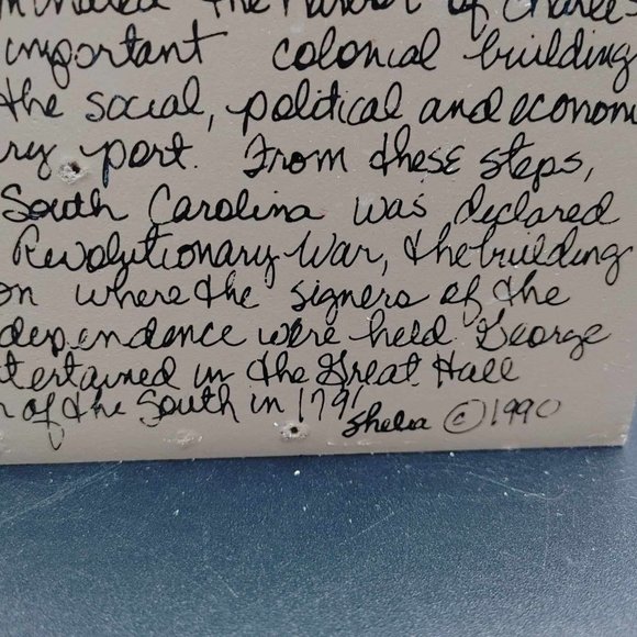 VTG Shelia Collectibles Old Exhange Building Charleston, SC 1990 Shelf Sitter - Picture 8 of 9